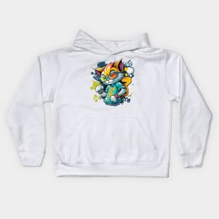 Cool Cat Graffiti Style Kids Hoodie